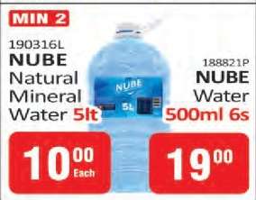 NUBE Natural Mineral Water 5lt