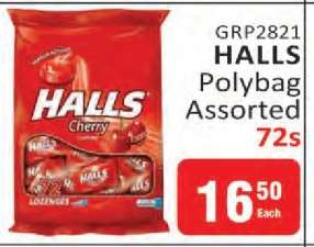 HALLS Polybag Assorted 72s