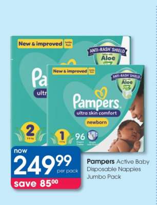 Pampers Active Baby Disposable Nappies Jumbo Pack