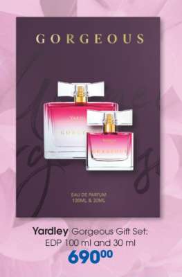 Yardley Gorgeous Gift Set: EDP 100 ml and 30 ml