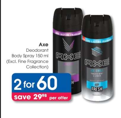 Axe Deodorant Body Spray 150 ml (Excl. Fine Fragrance Collection)