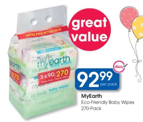 MyEarth Eco-Friendly Baby Wipes 270-Pack