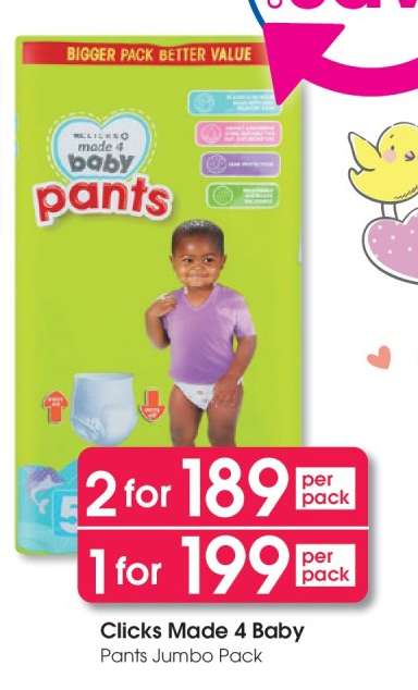 Clicks Made 4 Baby Pants Jumbo Pack