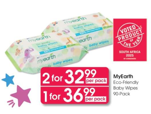 MyEarth Eco-Friendly Baby Wipes 90-Pack