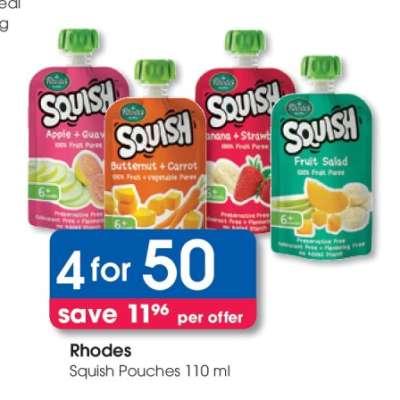 Rhodes Squish Pouches 110 ml