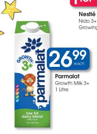 Parmalat Growth Milk 3+ 1 Litre