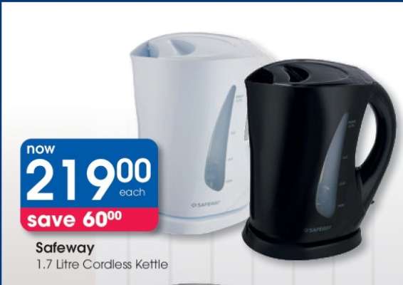 Safeway 1.7 Litre Cordless Kettle