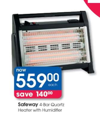 Safeway 4-Bar Quartz Heater with Humidifier