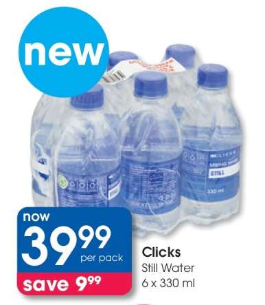 Clicks Still Water 6 x 330 ml