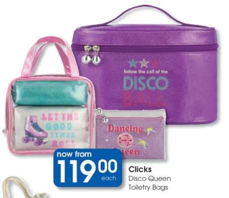 Clicks Disco Queen Toiletry Bags