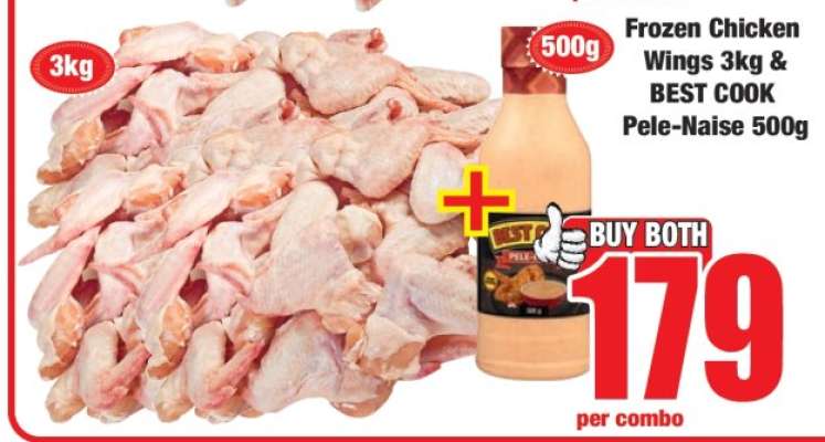 Frozen Chicken Wings 3kg & BEST COOK Pele-Naise 500g
