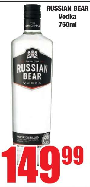 Russian Bear Vodka 750ml