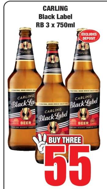 CARLING Black Label RB 3 x 750ml