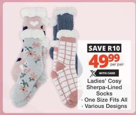 Ladies’ Cosy Sherpa-Lined Socks