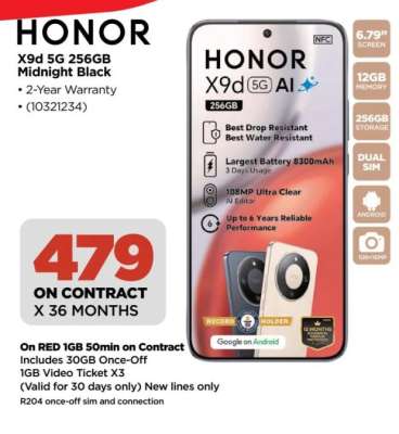 HONOR X9d 5G 256GB Midnight Black