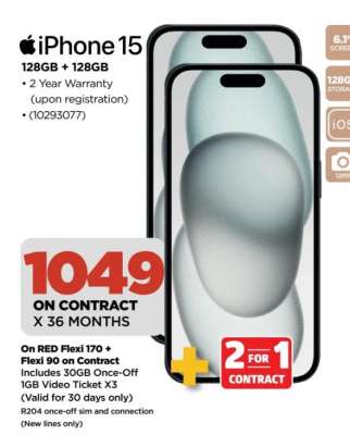 iPhone 15 128GB + 128GB