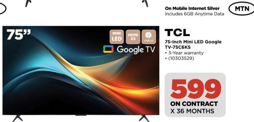TCL 75-Inch Mini LED Google TV-75C6KS