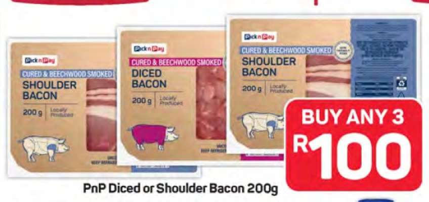 PnP Diced or Shoulder Bacon 200g