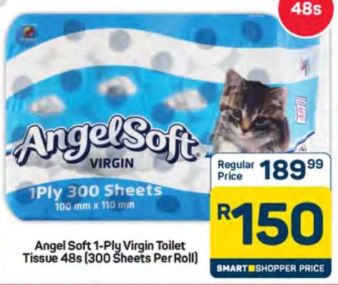 Angel Soft 1-Ply Virgin Toilet Tissue 48s