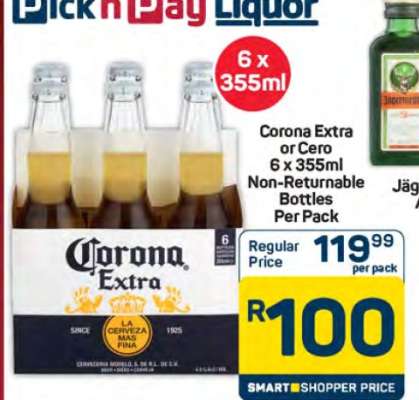 Corona Extra or Cero 6 x 355ml