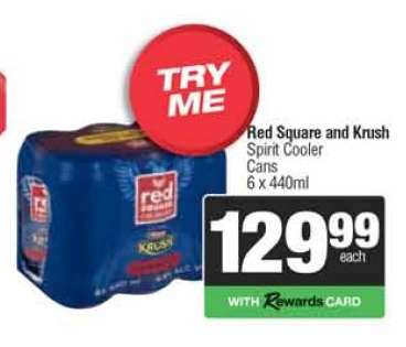 Red Square and Krush Spirit Cooler Cans