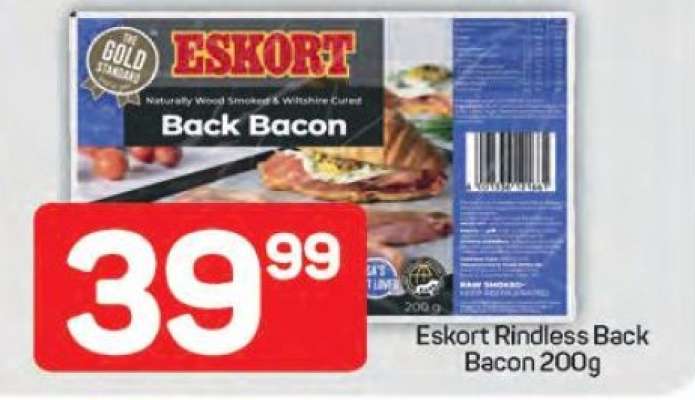 Eskort Rindless Back Bacon 200g