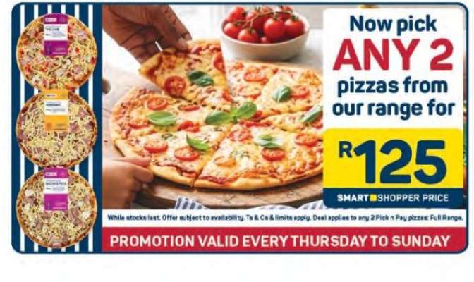 ANY 2 pizzas from our range