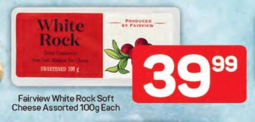 Fairview White Rock Soft Cheese Assorted 100g Each