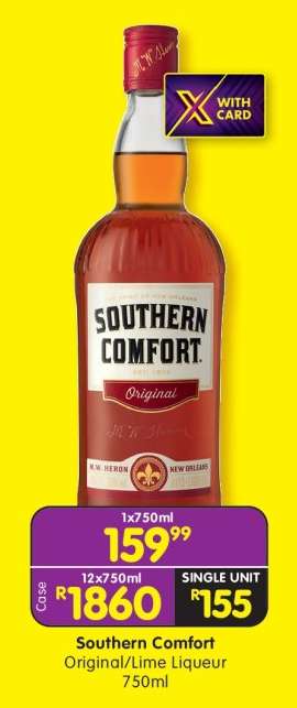 SOUTHERN COMFORT ORIGINAL/LIME LIQUEUR 750ml