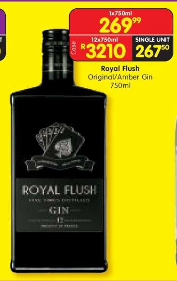 ROYAL FLUSH ORIGINAL/AMBER GIN 750ml