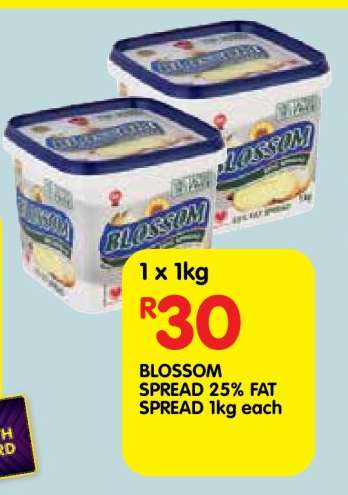 BLOSSOM SPREAD 25% FAT SPREAD 1kg each