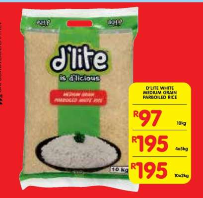 D'LITE WHITE MEDIUM GRAIN PARBOILED RICE
