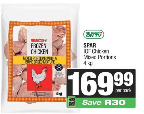 SPAR IQF Chicken Mixed Portions