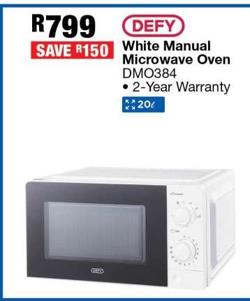 DEFY White Manual Microwave Oven DMO384
