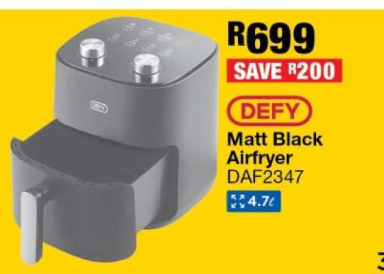 DEFY Matt Black Airfryer DAF2347