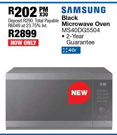 Samsung Black Microwave Oven MS40DG5504