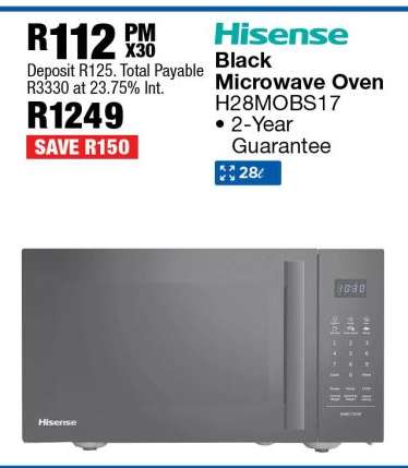 Hisense Black Microwave Oven H28MOBS17