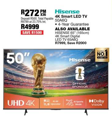 Hisense 4K Smart LED TV 50A6Q