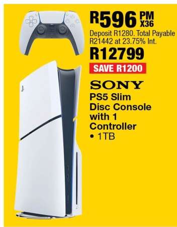 Sony PS5 Slim Disc Console with 1 Controller