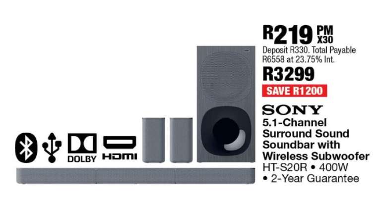 Sony 5.1-Channel Surround Sound Soundbar with Wireless Subwoofer