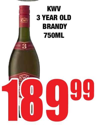 KWV 3-Year Old Brandy 750ml