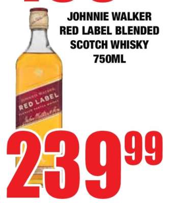 Johnnie Walker Red Label Blended Scotch Whisky 750ml