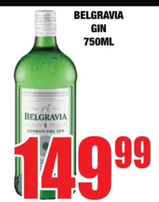 BELGRAVIA GIN 750ML