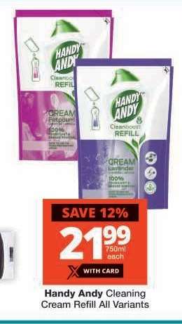 Handy Andy Cleaning Cream Refill All Variants