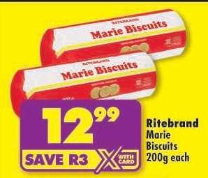 Ritebrand Marie Biscuits 200g each