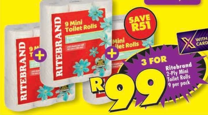 Ritebrand 2-Ply Mini Toilet Rolls
