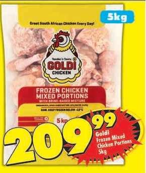 GOLDI FROZEN MIXED CHICKEN PORTIONS 5kg