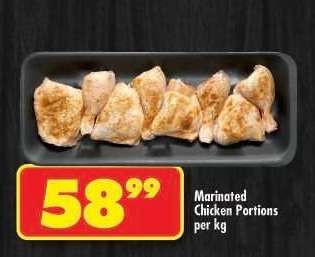 MARINATED CHICKEN PORTIONS per kg