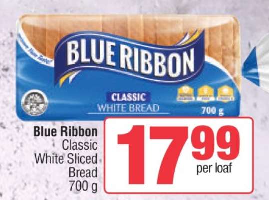Blue Ribbon Classic White Sliced Bread 700 g