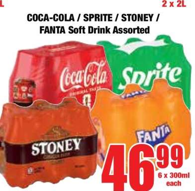 COCA-COLA / SPRITE / STONEY / FANTA Soft Drink Assorted